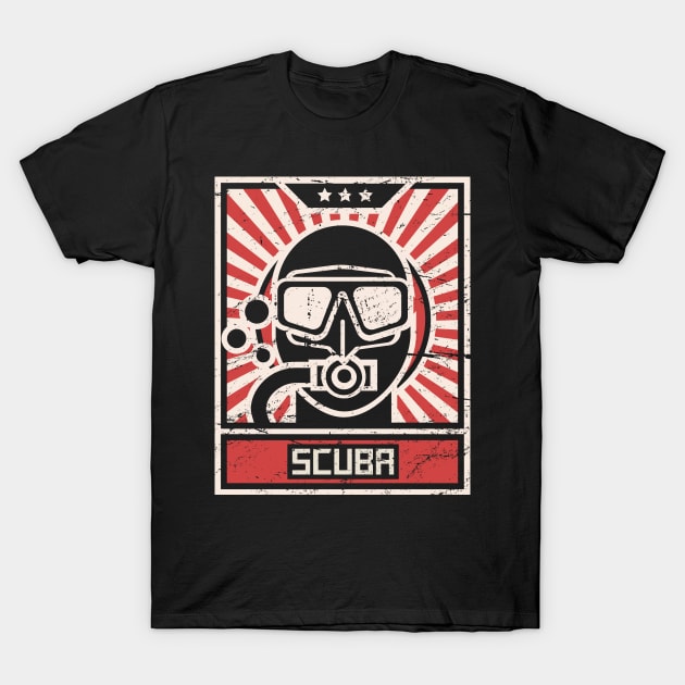 SCUBA Diver Propaganda Poster T-Shirt by MeatMan